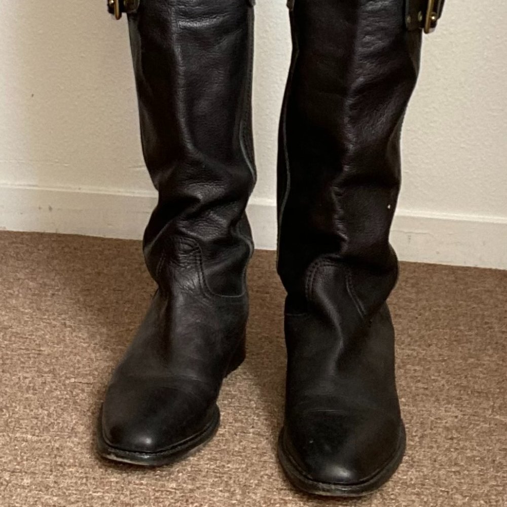 Coach Riding Boots Black Leather Size 10 - Picture 2 of 5